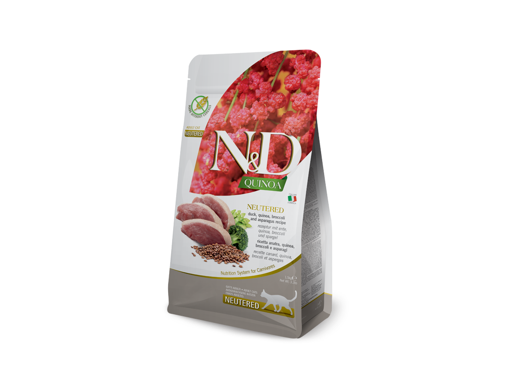 N&D Quinoa CAT Neutered Duck &Broccoli&Asparagus 1,5kg 1 balení