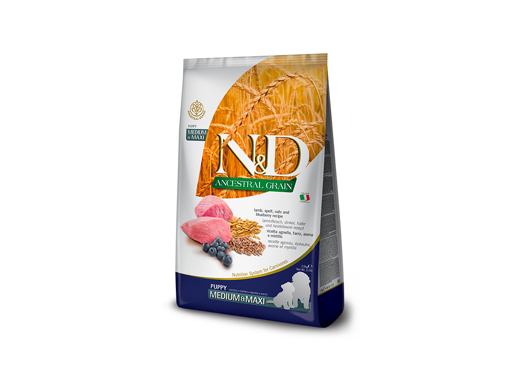 N&D LG DOG Puppy M/L Lamb & Blueberry Velikost: 12 kg