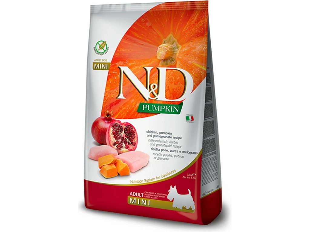N&D Pumpkin DOG Adult Mini Chicken&Pomegranat 2,5kg 1 balení