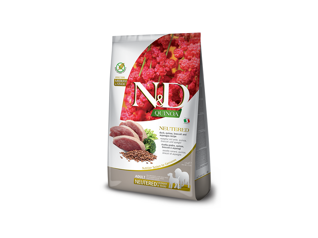 N&D Quinoa DOG Neutered Duck&Broccoli&Asp. Velikost: 12 kg