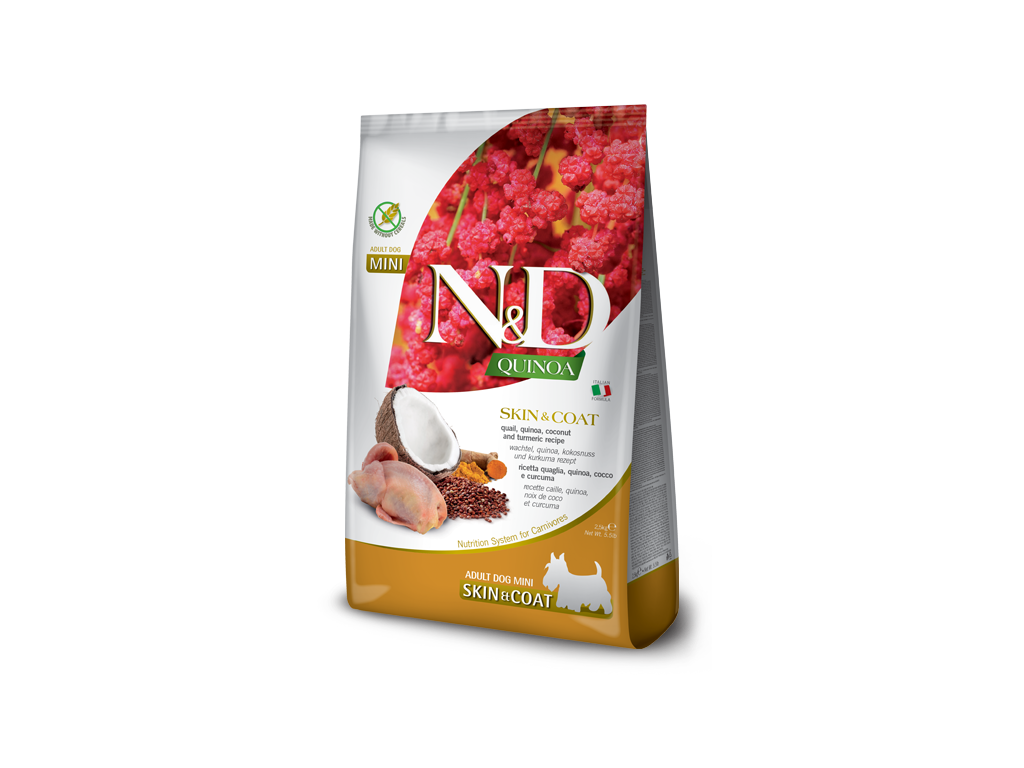 N&D Quinoa DOG Skin&Coat Quail Adult Mini 2,5kg 1 balení