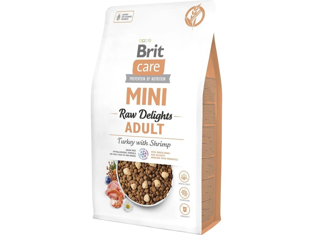Brit Care Dog Mini FD Raw Delights Turkey&Shrimp 2kg 1 balení