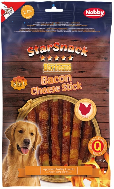 Nobby StarSnack BBQ pamlsky Sýrové tyčinky s kuřetem 113g 1 balení