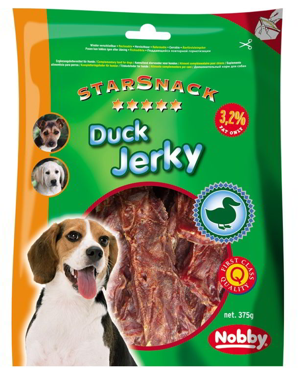 Nobby StarSnack Duck Jerkey sušené kachní svalovina 375g 1 balení