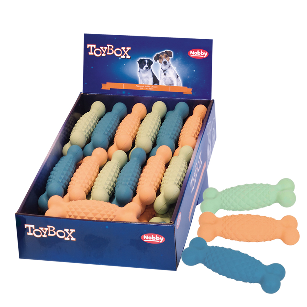 Nobby TOYBOX hračka pes Gumová kost DIAMOND 15 cm (12 ks) 1 balení