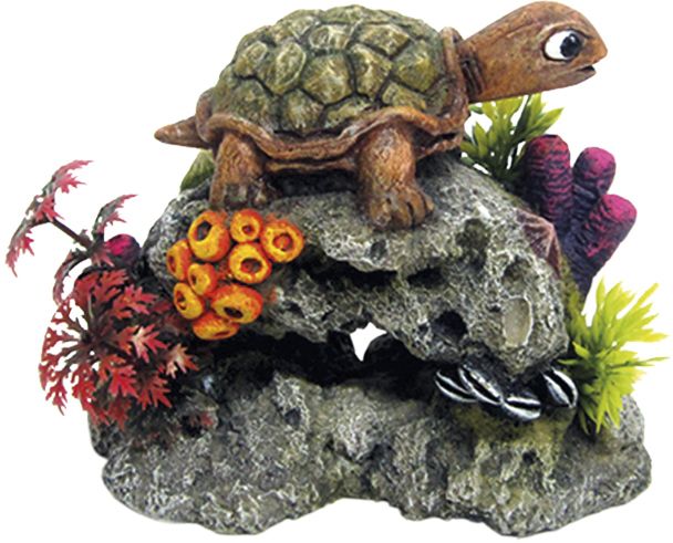 Nobby akvarijní dekorace želva na skále 13,5 x 8,5 x 10,7 cm 1 balení