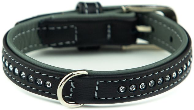 Nobby Pacific Deluxe obojek se Swarovski krystaly XS 27cm šedá 1 balení