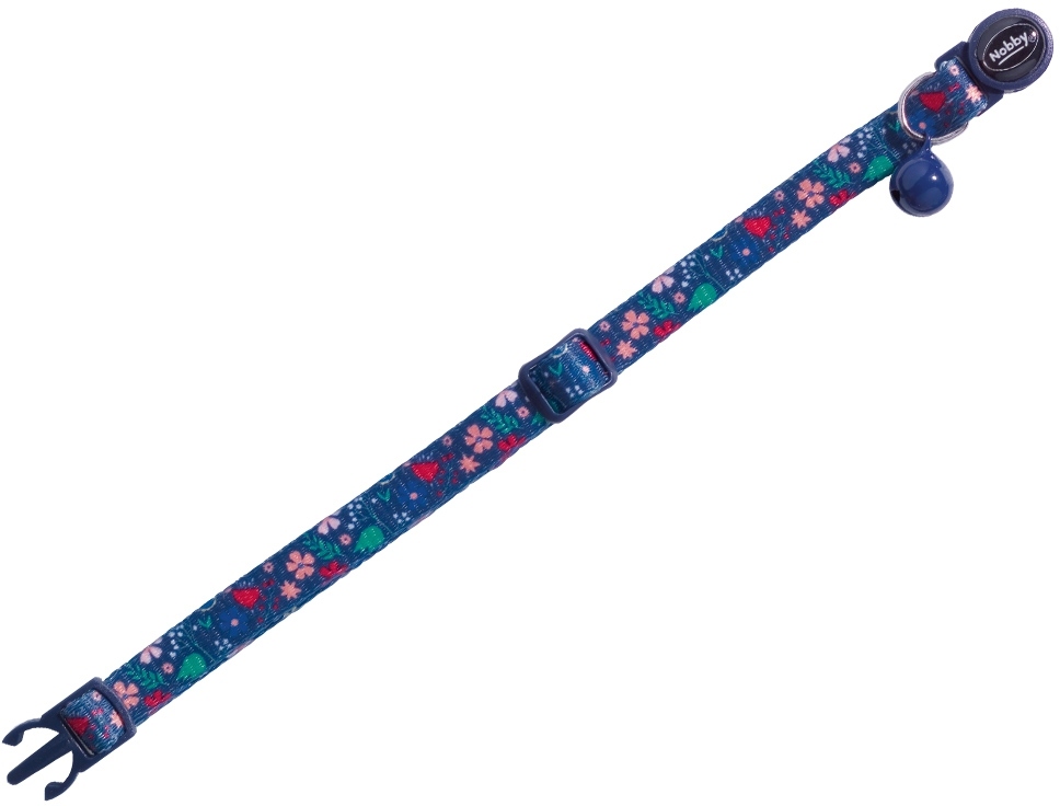 Nobby Flower Dark Blue obojek s rolničkou pro kočky tmavě modrý 1ks 1 balení