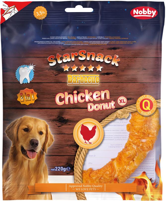 Nobby StarSnack BBQ obalovaný kuřecí kruh XL 20cm 220g 1 balení
