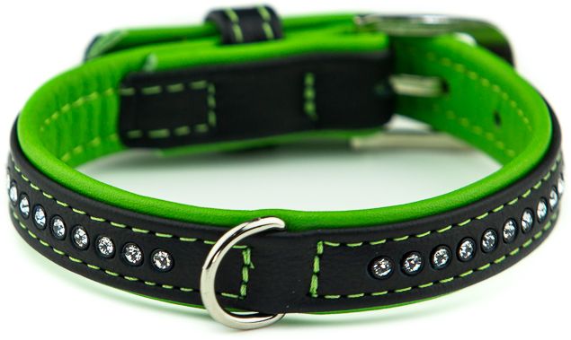 Nobby Pacific Deluxe obojek se Swarovski krystaly XS-S 32cm zelená 1 balení