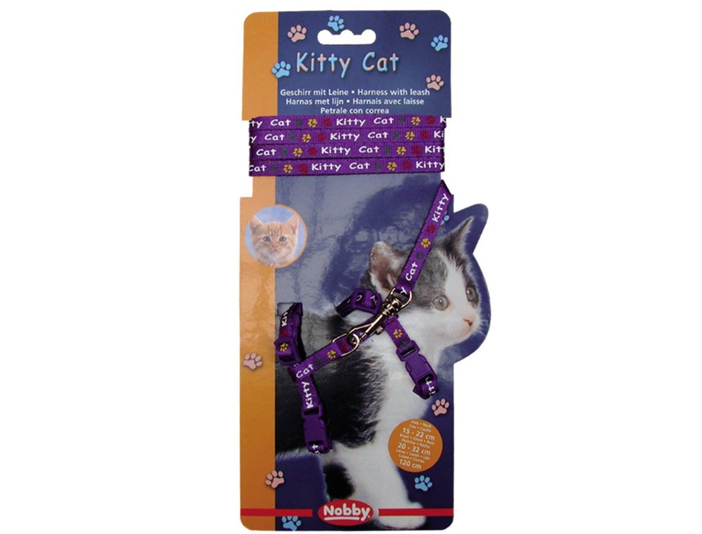 Nobby Kitty Cat fialový set postroj + vodítko pro kotě 1 balení