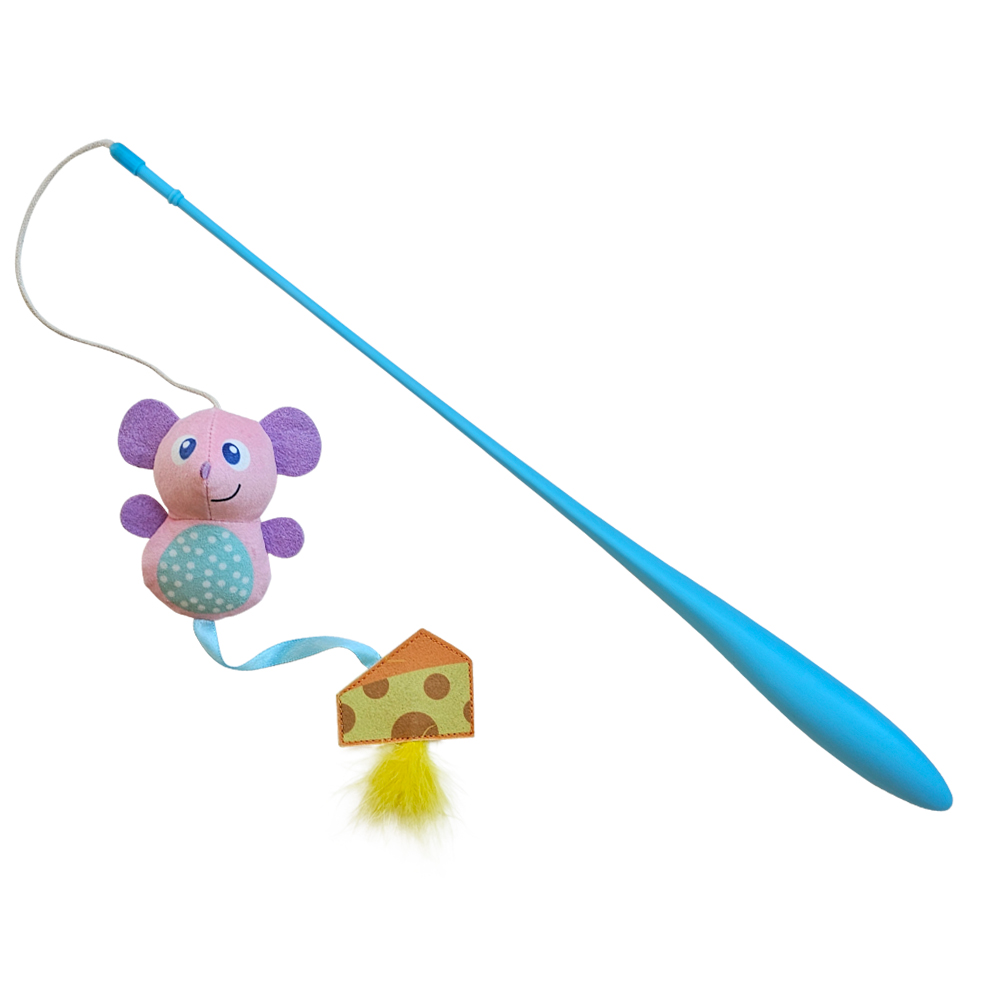 Nobby hračka kočka Udice s myší a sýrem 48 + 45 cm 1 balení