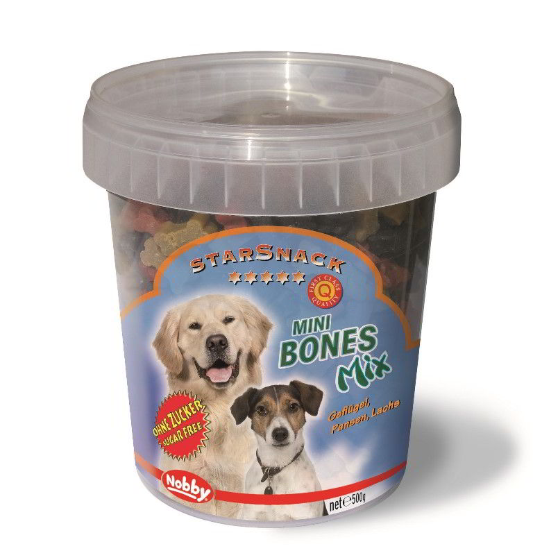 Nobby StarSnack Mini Bones Mix kyblík pamlsky pro psy 500g 1 balení