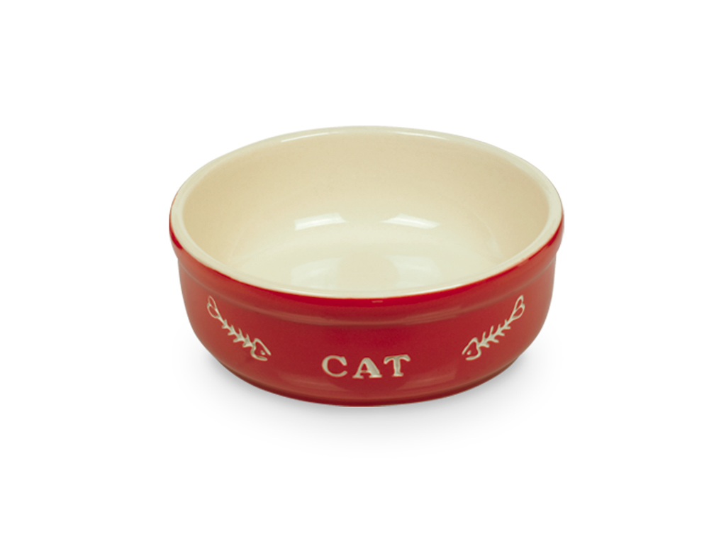 Nobby Cat keramická miska 13,5 cm červená 250ml 1 balení