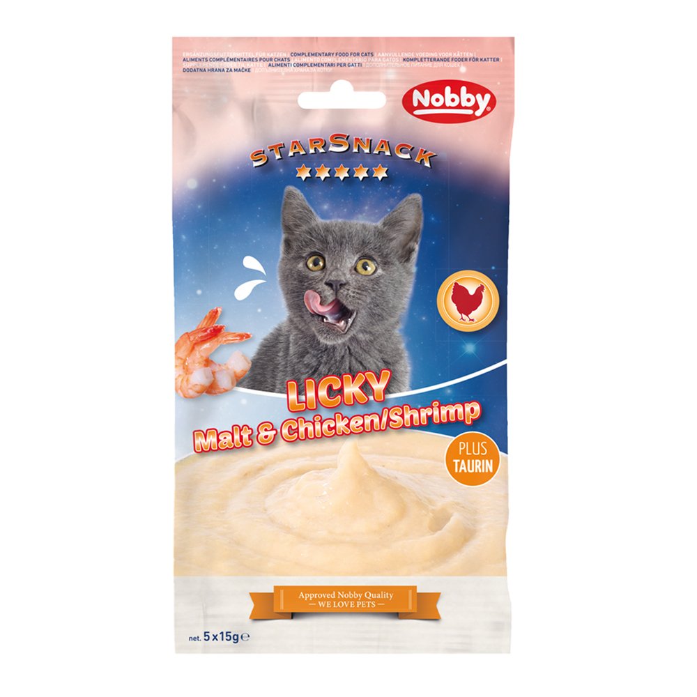 Nobby StarSnack LICKY Cat Krém slad a kuře/krevety 5 x 15 g 1 balení