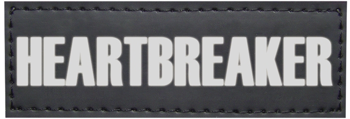 Nobby vyměnitelný nápis HEARTBREAKER na postroj Seguro 3x9cm 2ks 1 balení