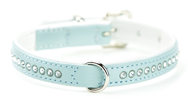 Nobby Crystal obojek se Swarovski krystaly S 37cm světle modrá 1 balení
