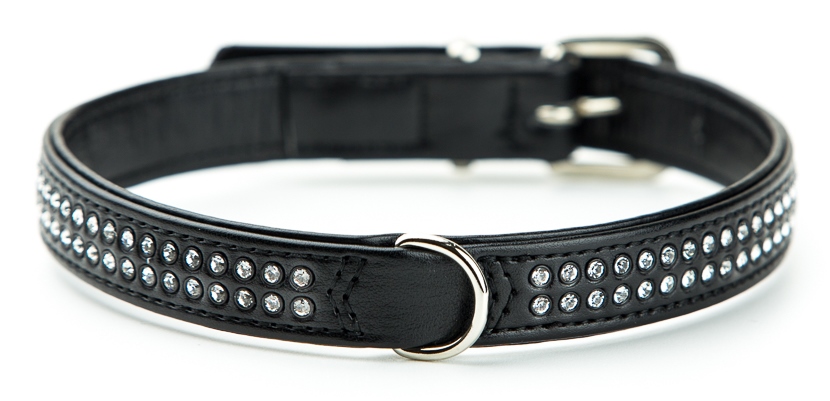 Nobby Crystal obojek se Swarovski krystaly M 47cm černá 1 balení