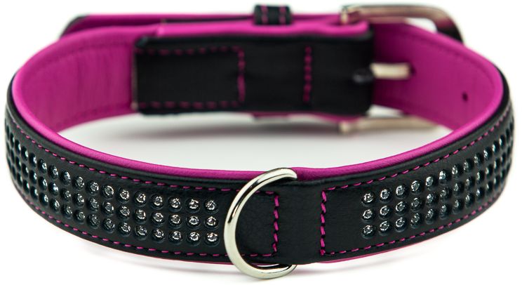 Nobby Pacific Deluxe obojek se Swarovski krystaly M-L 52cm růžová 1 balení