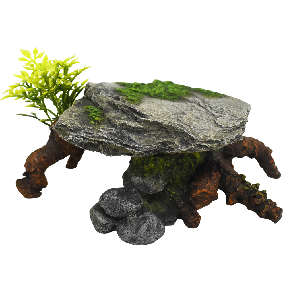 Nobby Akvarijní dekorace SKÁLA SE DŘEVEM s rostlinami, 20 x 13,8 x 10,5 cm 1 balení