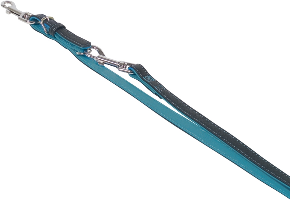 Nobby Pacific kožené vodítko tyrkysové lemování S-M 200cm / 14mm 1 balení