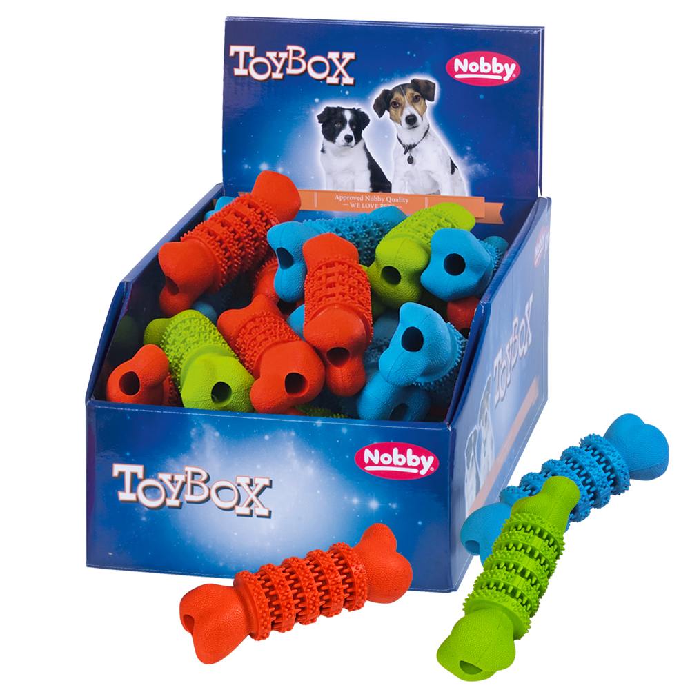 Nobby TOYBOX Dog hračky dentální gumová kost 30 ks / 13 cm 1 balení