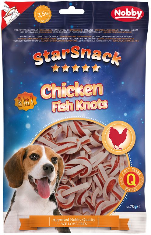 Nobby StarSnack Chicken Fish Knots pamlsky 70g 1 balení