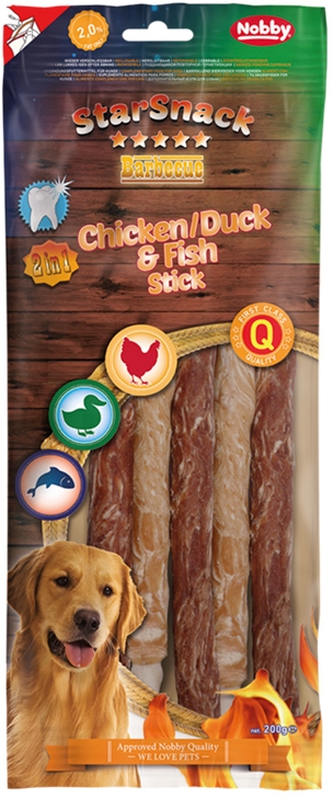 Nobby StarSnack BBQ Chicken, Duck, Fish Stick pamlsky 200g 1 balení