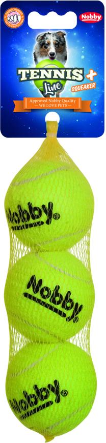 Nobby hračka tenisový míček M pískátko 6,5cm 3ks 1 balení