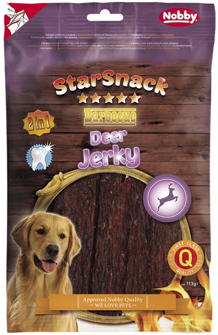 Nobby StarSnack BBQ Deer Jerky pamlsky pro psy 113 g 1 balení