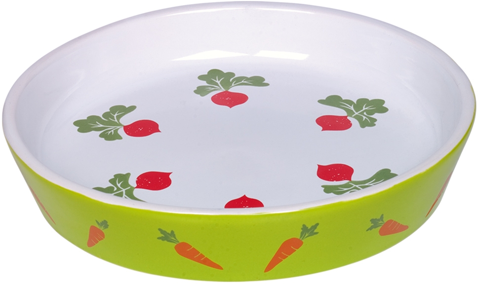 Nobby keramická miska pro hlodavce mrkev+ředkvičky 25 x 3,5 cm 400ml 1 balení