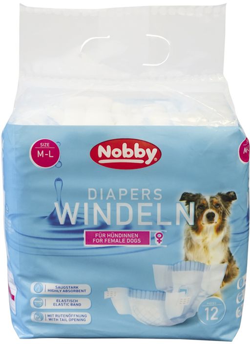 Nobby papírové pleny pro feny M-L 36-52cm (12 ks) 1 balení