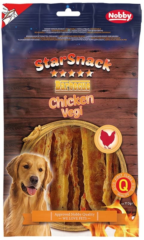 Nobby StarSnack BBQ pamlsky Kuřecí plátky 113g 1 balení