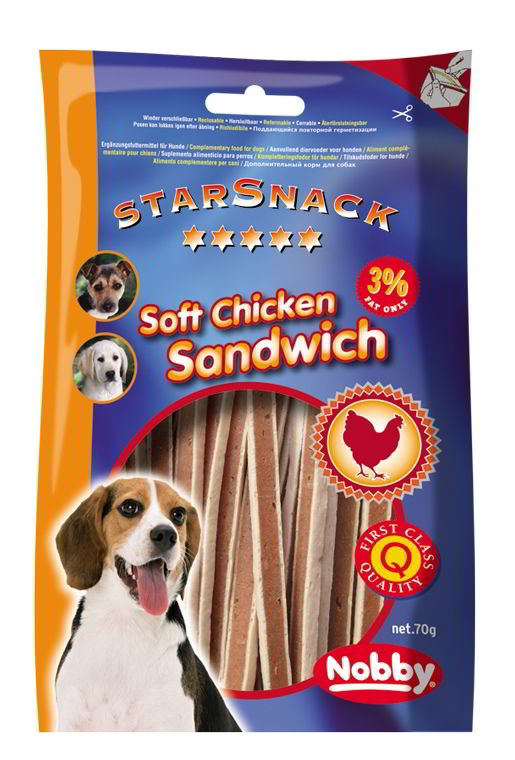 Nobby StarSnack Soft Chicken Sandwich pamlsky kuře+ryba 375g 1 balení