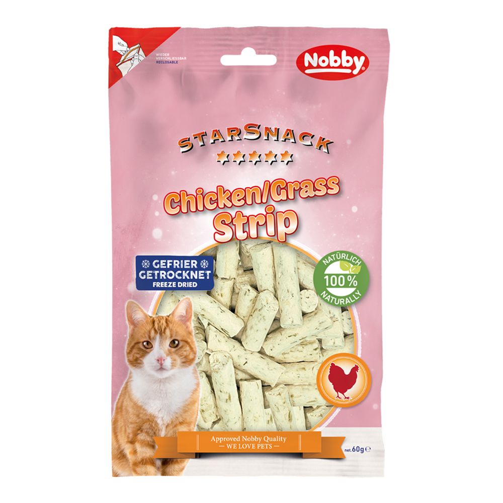 Nobby StarSnack Cat Kousky kuře s kočičí trávou mrazem sušené 60 g 1 balení