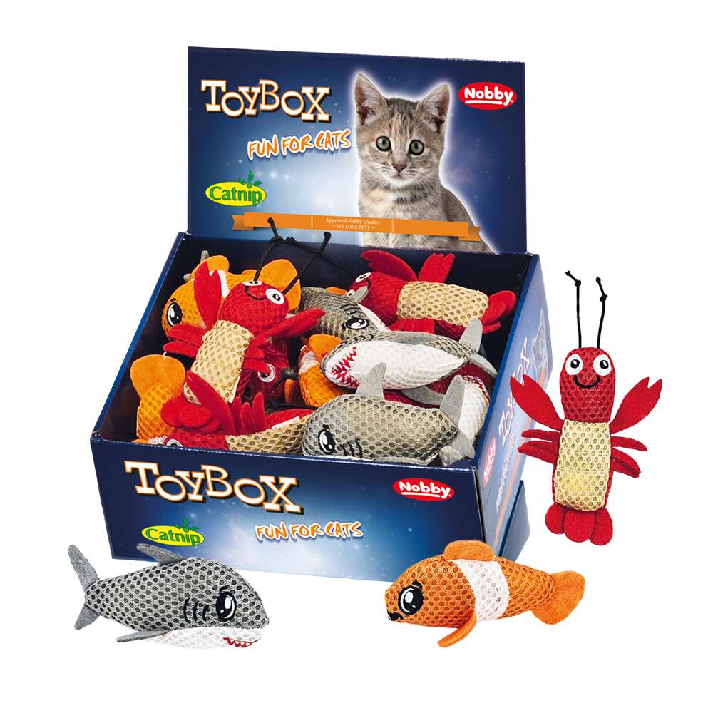 Nobby TOYBOX Cat mořští živočichové s catnip. 30 ks / 8-10 cm 1 balení