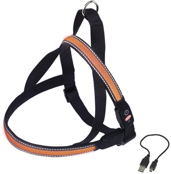 Nobby Flash Mesh svítící oranžový postroj vel. S (50-65cm) 1 balení