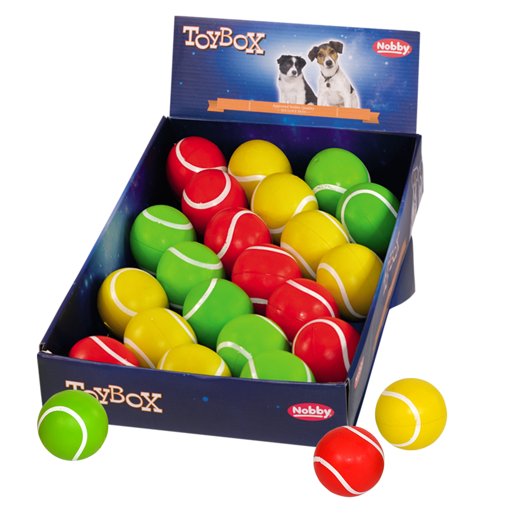 Nobby Plnogumový tenisový míček, různé barvy, display 21 ks, Ø 6 cm 1 balení