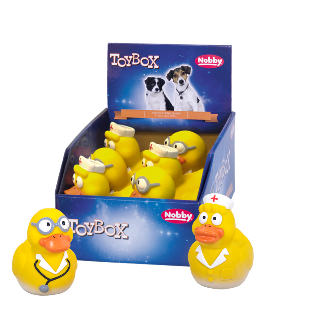 Nobby TOYBOX latex hračka pes kachna doktor a zdravotní sestra 6 ks 1 balení