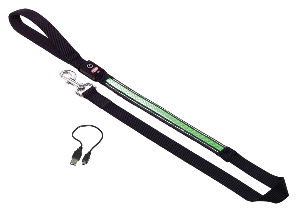 Nobby Flash Mesh svítící zelené vodítko 120cm / 25mm 1 balení