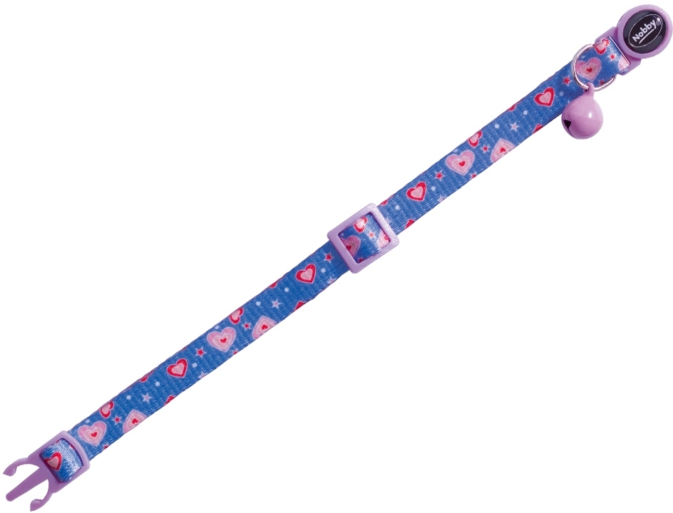 Nobby Heart LIght Blue obojek s rolničkou pro kočky světle modrý 1ks 1 balení