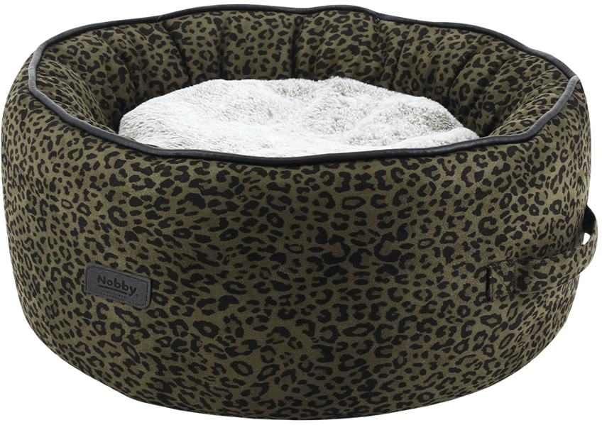 Nobby LEO komfortní oválný pelíšek leopardí hnědá 45x19cm 1 balení