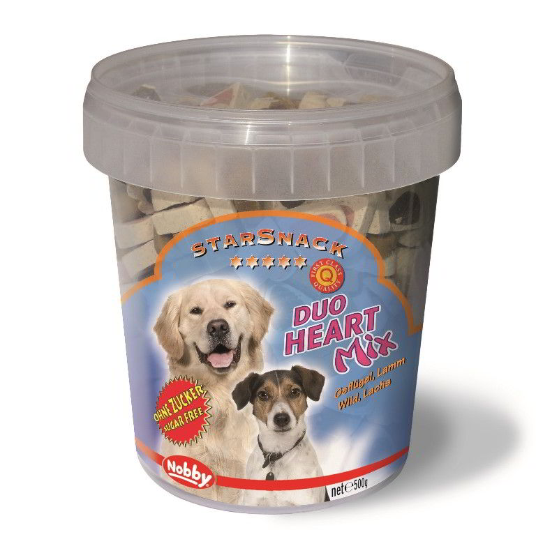 Nobby StarSnack Duo Heart Mix kyblík pamlsky pro psa 500g 1 balení