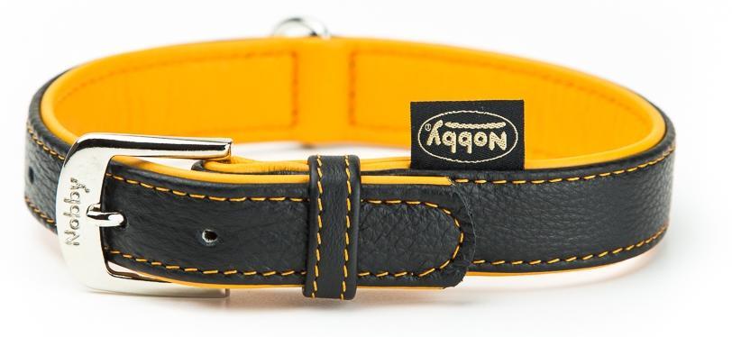 Nobby Pacific kožený obojek oranžové lemování L-XL 60cm 1 balení