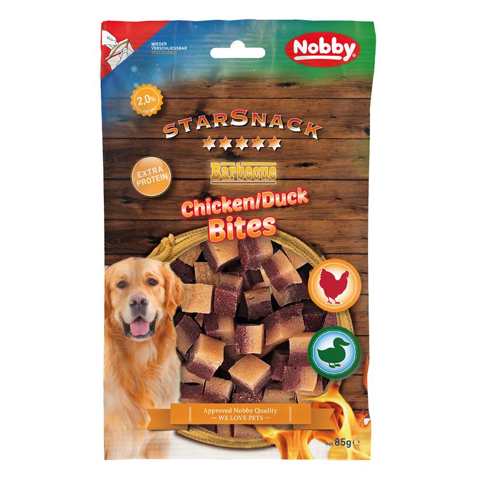 Nobby StarSnack BBQ kostičky kuře s kachnou 85 g 1 balení