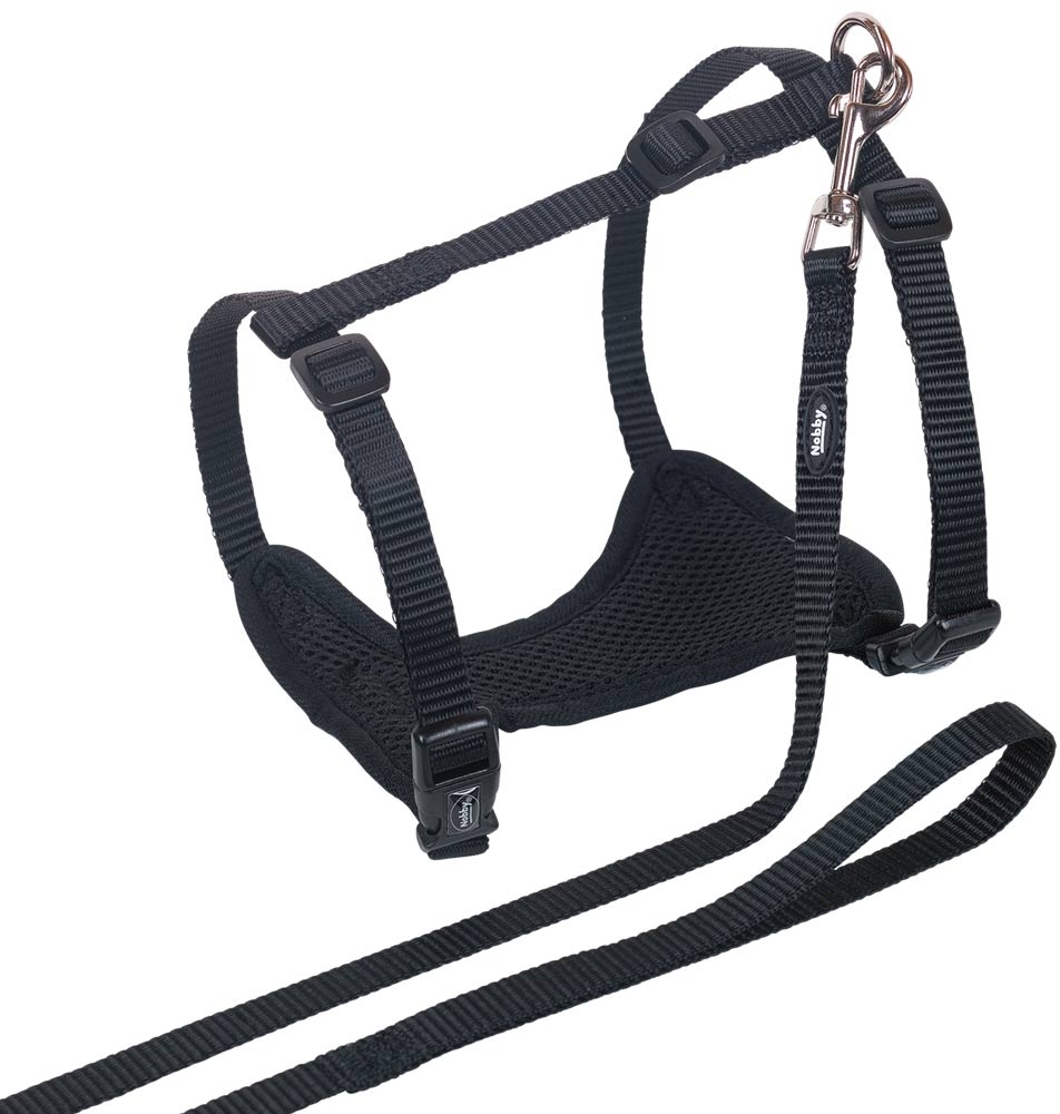 Nobby Mesh postroj s vodítkem pro kočku L-XL černá 1 balení