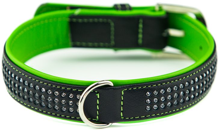 Nobby Pacific Deluxe obojek se Swarovski krystaly L-XL 60cm zelená 1 balení