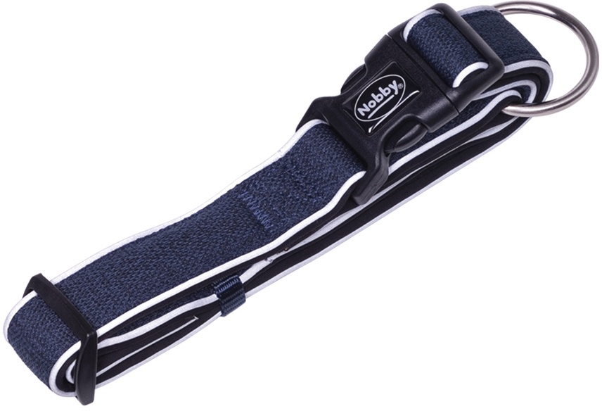 Nobby CAYO obojek nylon reflexní modrá L-XL 50-65cm 1 balení