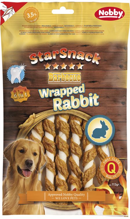 Nobby StarSnack BBQ Wrapped Rabbit pamlsky králík 113g 1 balení