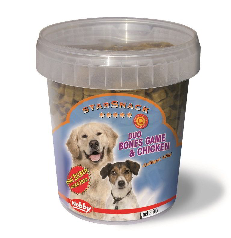 Nobby StarSnack Duo Bones kyblík pamlsky zvěřina+kuře 500g 1 balení
